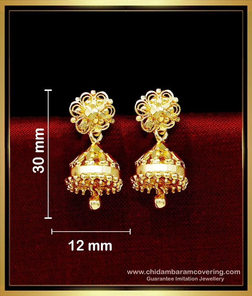 Light Weight Gold Jhumka Earrings Designs Under 10 Grams J25120-sgquangbinhtourist.com.vn