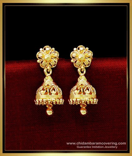 ERG1716 - Small Jimikki Kammal Gold Design Gold Plated Jewellery 