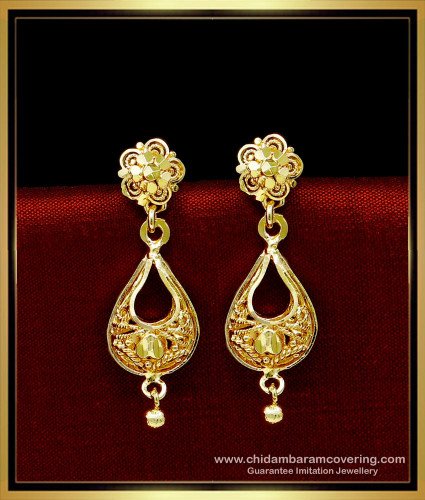 ERG1720 - Traditional Gold Design Gold Plated Earrings Daily Use 