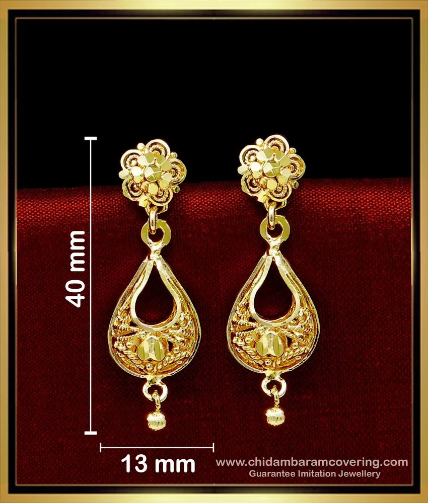 Showroom of Daily wear gold earrings for woman and girls. | Jewelxy - 226047