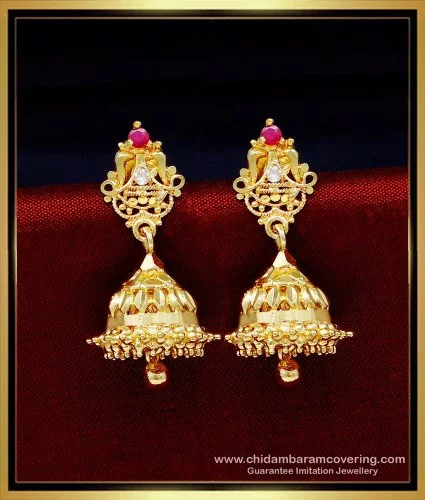 Micro-plated Gold Jhumka - Jayashri Collection