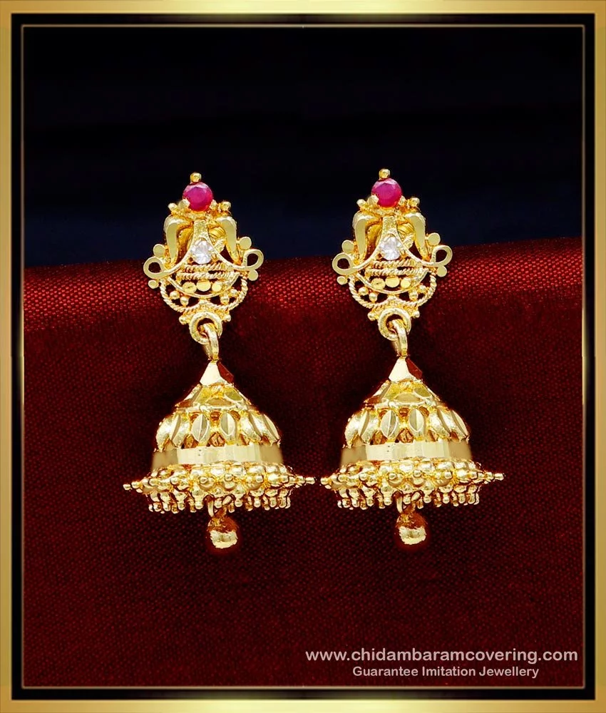 Gold Bird Style Indian Jhumka Earrings