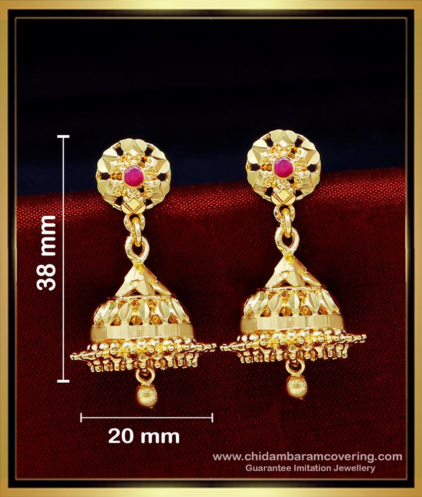 1 Gram Gold Jhumka Earrings Online, Jhumka design,  bridal jhumkas online shopping, gold plated jhumka earrings, traditional jhumkas online