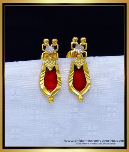 Erg1728 - Palakka Stud Gold Plated Nagapadam Earrings for Women