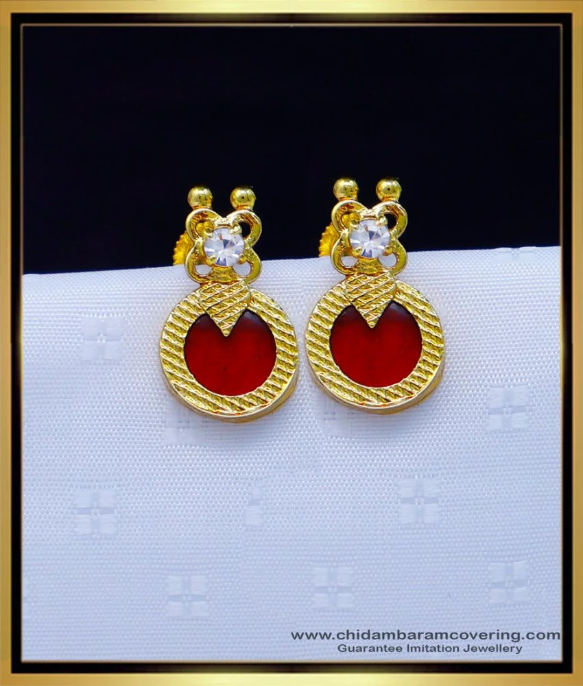 Plain Gold Earrings (2.920 Grams)/ Ear Studs | Mohan Jewellery