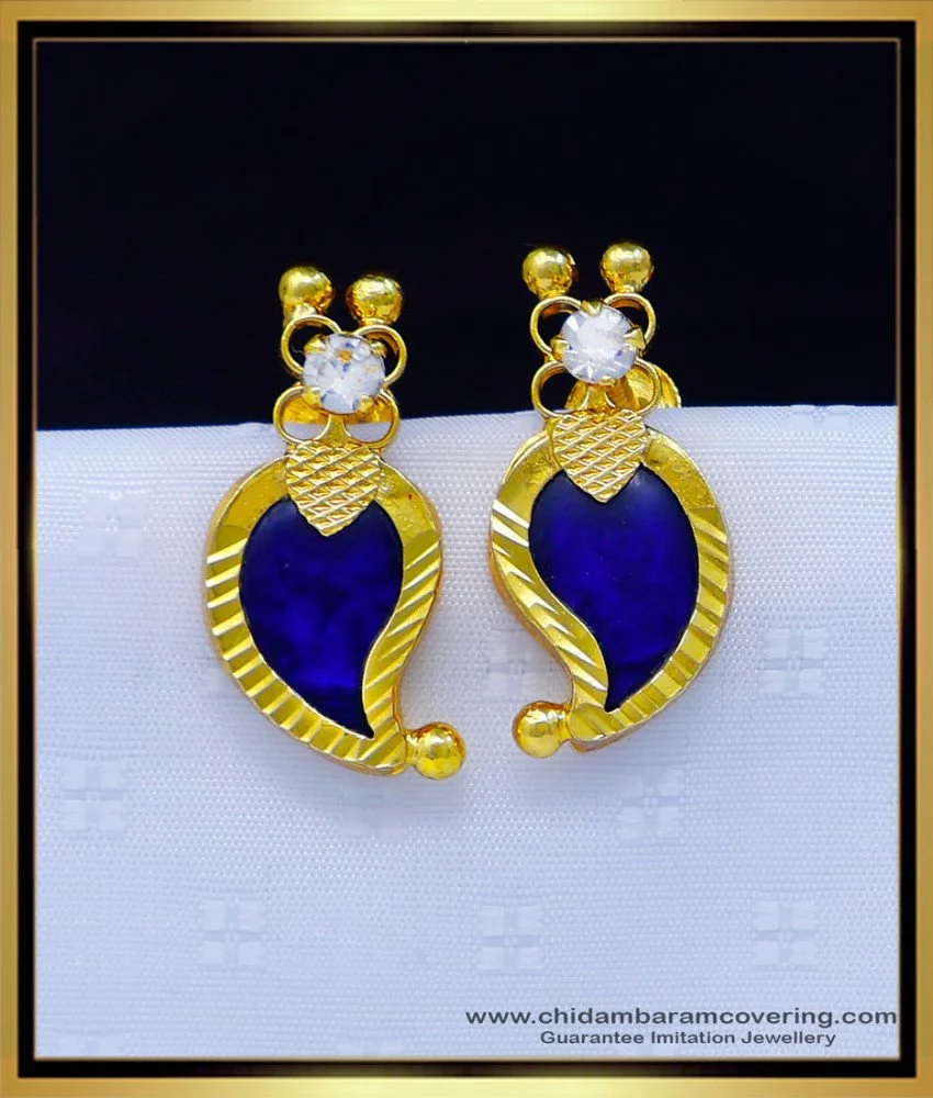 antique blue stone stylish earrings freeshipping - Vijay & Sons-baongoctrading.com.vn