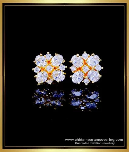 White Rodium Polish Designer polki Jewelry full white stones Beautiful  Party wear Long Polki Earring - Imitation Jewellery Online / Artificial  Jewelry Shopping for Womens