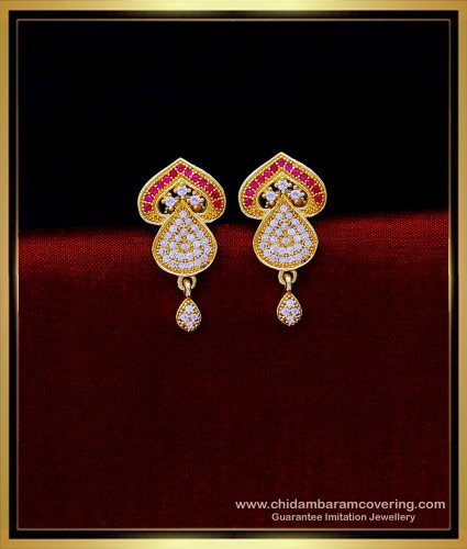 ERG1776 - 1 Gram Gold Plated Earrings Stone Stud Earrings Design