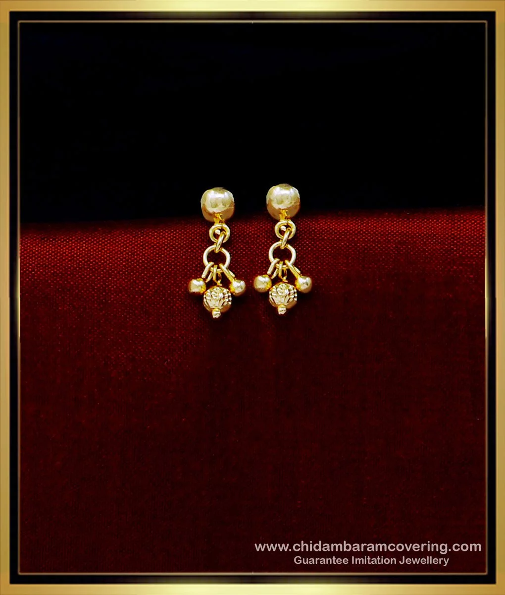 erg1778 light weight daily use 1 gram gold earrings for baby girl 1