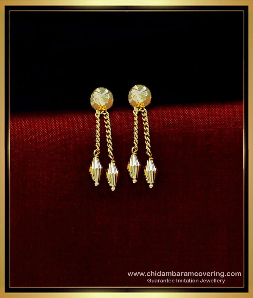 Pure Gold Tone Stud Earrings Designs Shop Online ER3818
