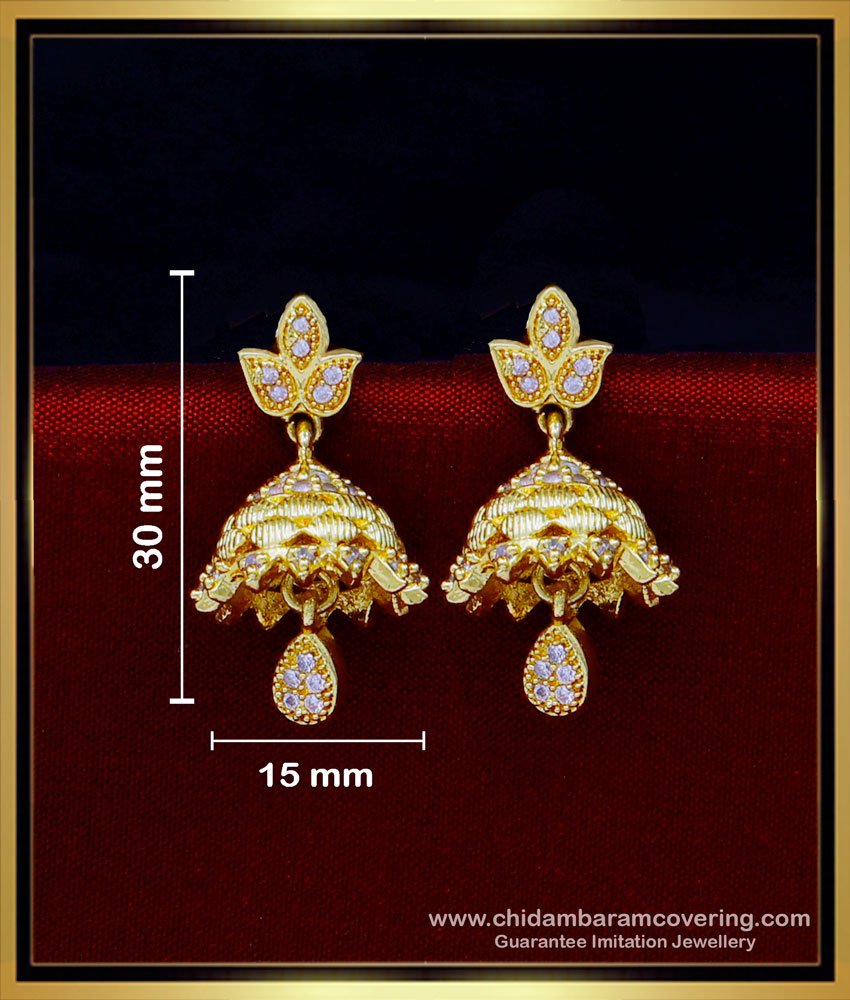 jhumka earrings design, latest jhumka design, latest stone jhumkas