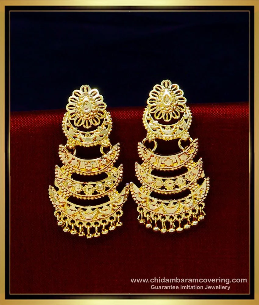 Buy Ishhaara Golden Wedding Earrings Original Kempu Floral Stud For Women  And Girls ISH-TJ10 Online at Best Prices in India - JioMart.