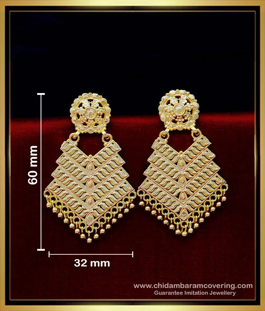 Buy MEENAZ Traditional Temple One Gram Gold Brass Copper South Indian Screw  Back Studs Meenakari Stone Ear Chains Hair Peacock Jhumkas Jhumka Earrings  Combo for Women Girls Wedding chain -GOLD JHUMKI-M122 Online
