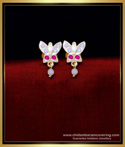 ERG1789 - 1 Gram Gold Butterfly Design Impon Stud Earrings Online