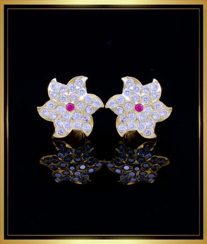 ERG1796 - Attractive Flower Design Panchaloha Impon Earrings Online