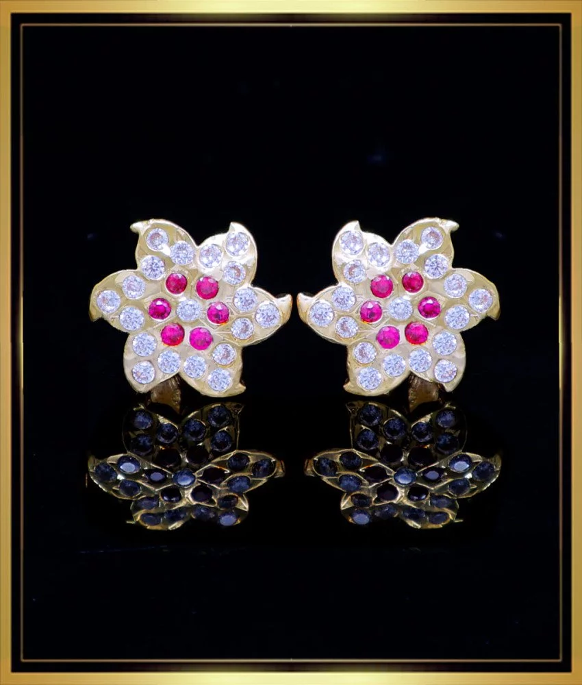 Black Enamel With Pink Stone Earring – Pink Trinkets Sneha Rateria