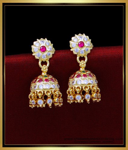 ERG1807 - Impon Small Jimikki Kammal Design Gold Plated Jewellery 