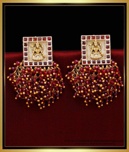ERG1817 - Latest Lakshmi Design Antique Beads Earrings for Women