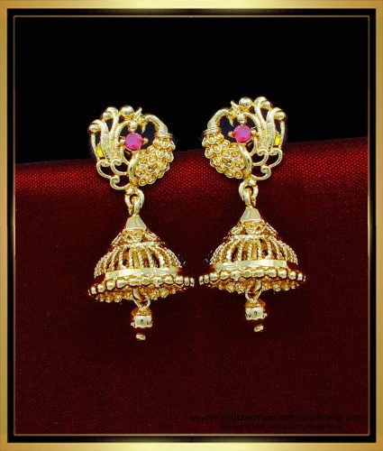 ERG1822 - Latest Peacock Design South Indian Jhumkas Online Shopping