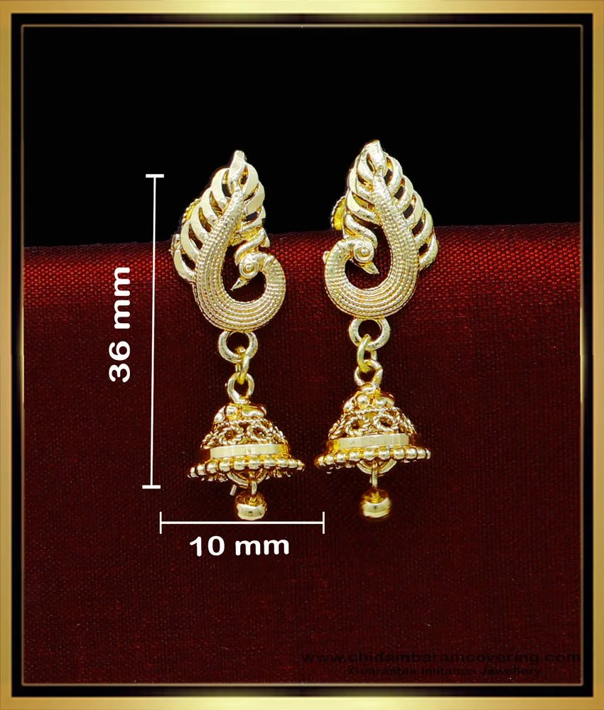 Gold polish peacock studs with pearls (MADE TO ORDER) – House of Taamara