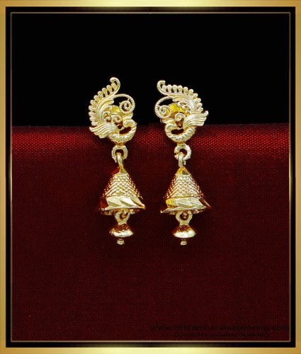 ERG1824 - Latest Peacock Design Earrings Traditional Jhumkas Online 