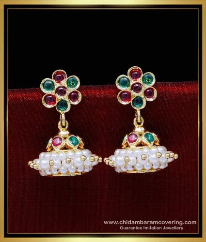 Pearl Jhumka Designs - South India Jewels