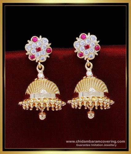 ERG1839 - Beautiful Gold Jhumka Earrings Impon 1gm Gold Plated Jewellery