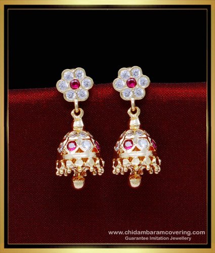 ERG1840 - Impon Daily Use Small Jhumka Design Gold Earrings Online