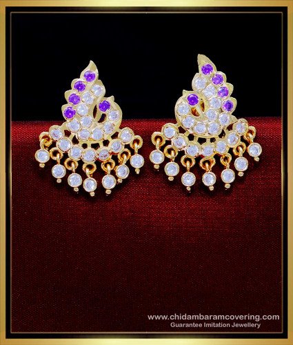 ERG1921 - Beautiful Peacock Design Impon Stud Earrings for Women