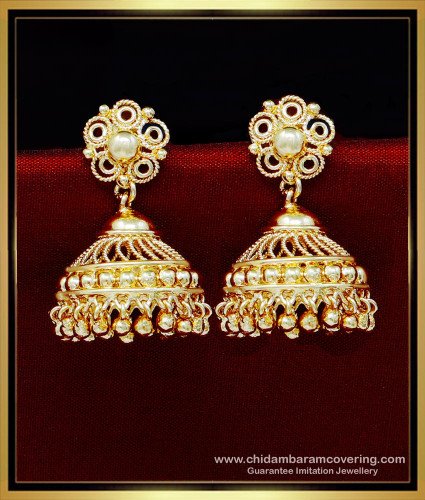 ERG1948 - 1 Gram Gold Plated Big Wedding Jhumka Earrings Online
