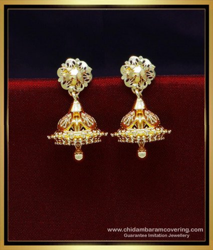 ERG1952 - Small South Indian Jhumka Earrings Daily Use Collections