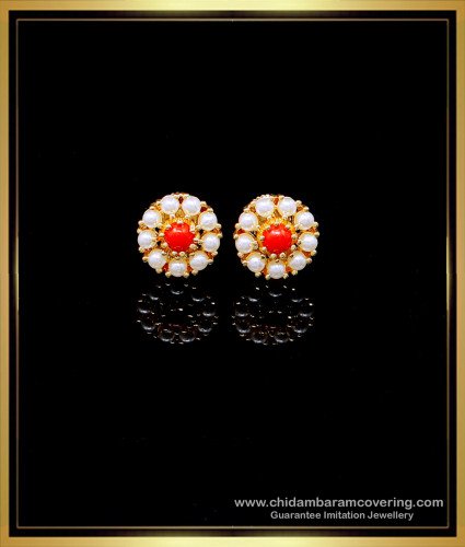 ERG1968 - Cute Pearl Earrings Studs Gold Plated Jewelry Online