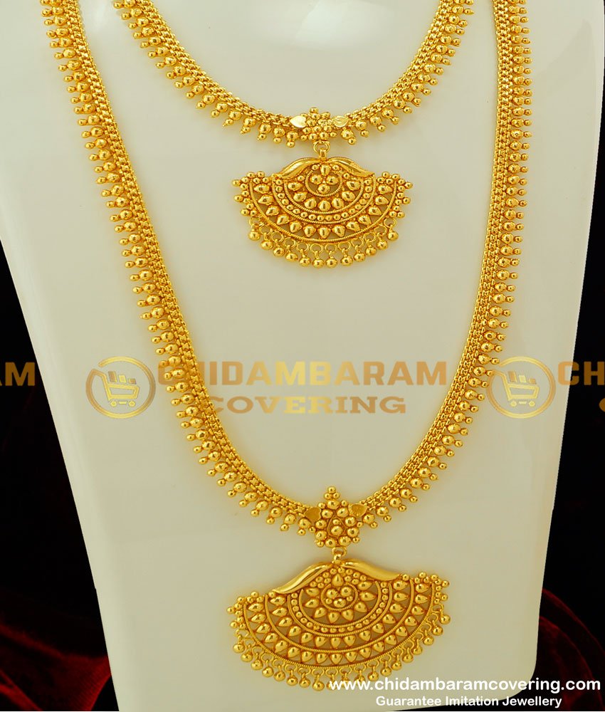 HRM209 - Semi Bridal Haram Necklace Combo Set Bridal Jewellery Buy New Collections Online