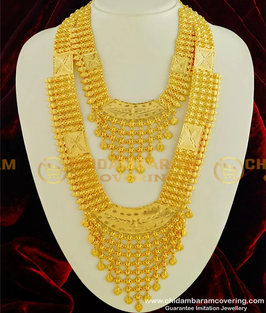 Buy Stunning Gold Muslim Wedding Jewellery Gold Plated Lappa Long Haram ...