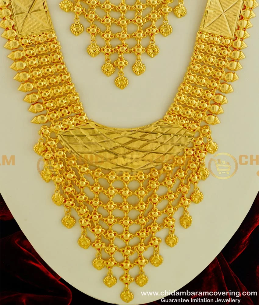Buy Marriage Bridal Gold Necklace Design Ruby Stone Gold Covering Necklace  Online