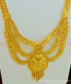 HRM420 - One Gram Gold Forming Three Layer Haram Designs for Wedding