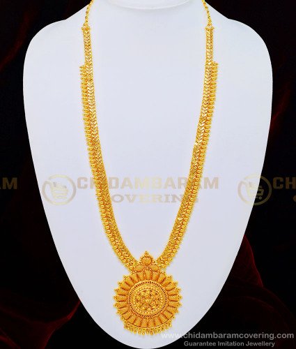HRM501 - Attractive Big Dollar Long Haram Pure Gold Plated Wedding Haram Buy Online