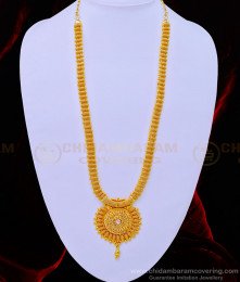 HRM669 - New Trendy White Stone Dollar Net Design Haram 1 Gram Gold Covering Jewellery
