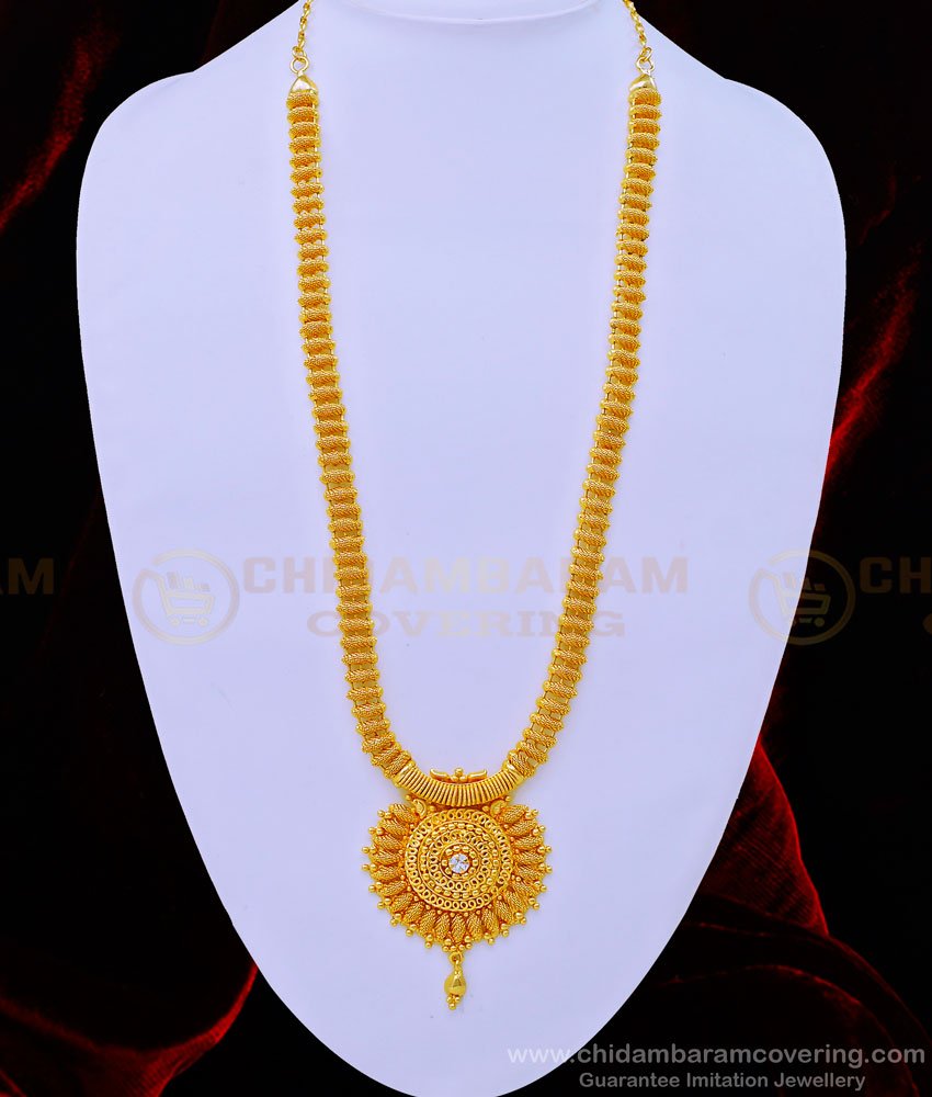chidambaram gold covering in chennai, haram, Kerala Style Stone Dollar Mullamottu Mala,