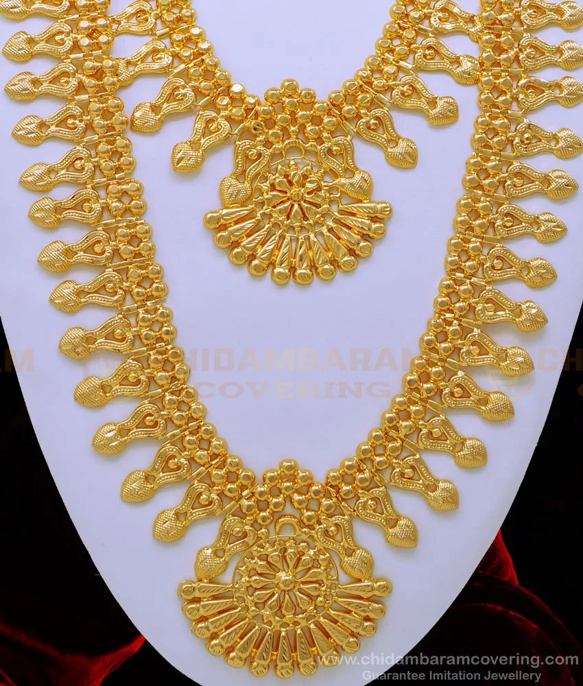 Buy New Model One Gram Gold Plated Kerala Haram with Necklace Set ...