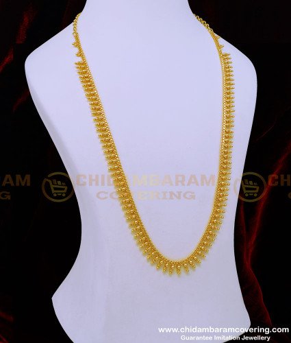 HRM745 - One Gram Gold Simple Gold Design Gold Beads U Shape Long Haram Design for Women