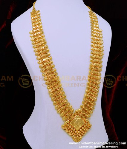 HRM749 - Kerala Traditional Jewelry Gold Design Plain Kerala Haram Design Buy Online 