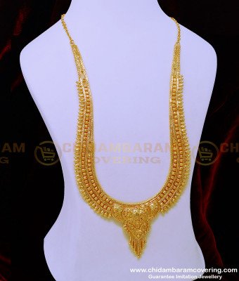 HRM754 - Gold Plated Calcutta Gold Haram Design Chidambaram Covering Haram Online