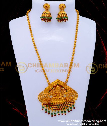 HRM829 - Latest Kemp Stone Lakshmi Design Temple Jewellery Online