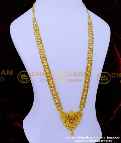 HRM882 - Traditional Light Weight Simple Gold Haram Designs Online