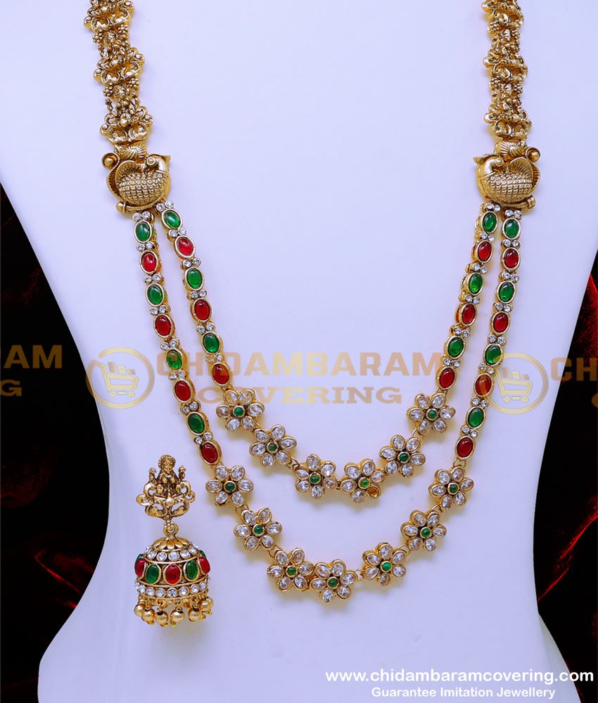 temple jewellery in silver, temple jewellery designs in gold with price, temple jewellery long necklace, antique necklace designs in gold, antique traditional gold haram designs