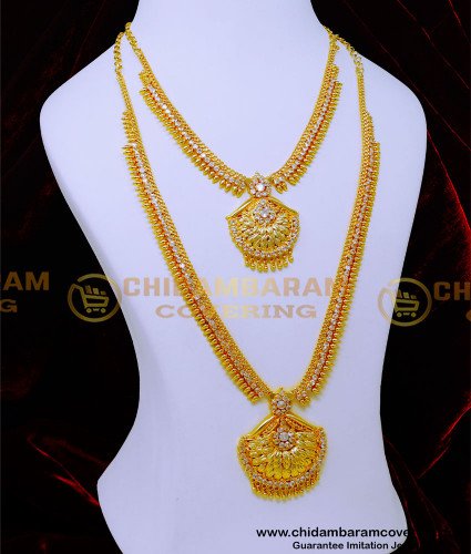 HRM938 - Latest Collections Wedding Jewellery White Stone Haram Set