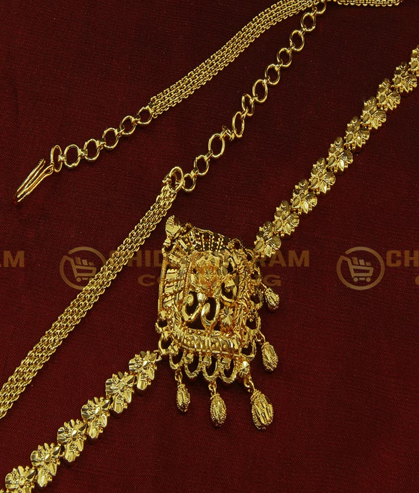 HIP005 - Gold Plated Beautiful Flower Design Hip Chain for Brides|Latest Kamarband Design Online
