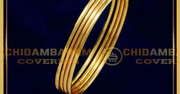kbl052 1.10 size 1 gram gold plain thin light weight daily wear gold bangles design for kids 1