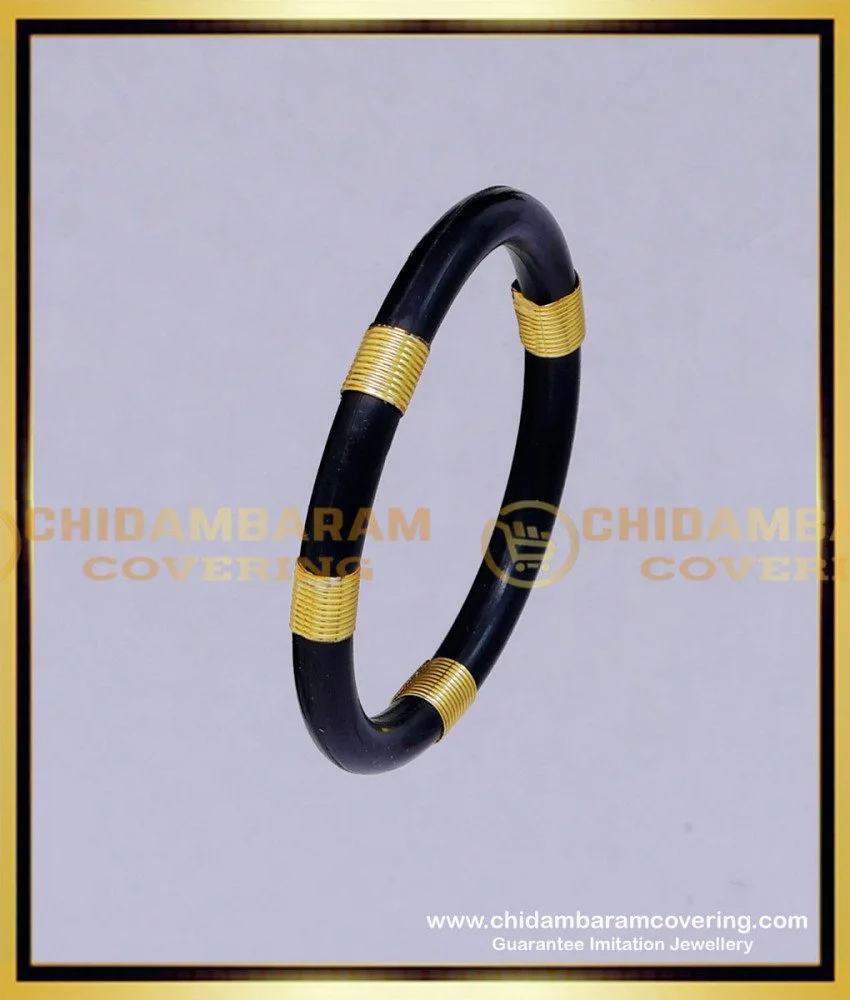 Buy Gold and Black New Born Baby Black Bangle Hand Band Online